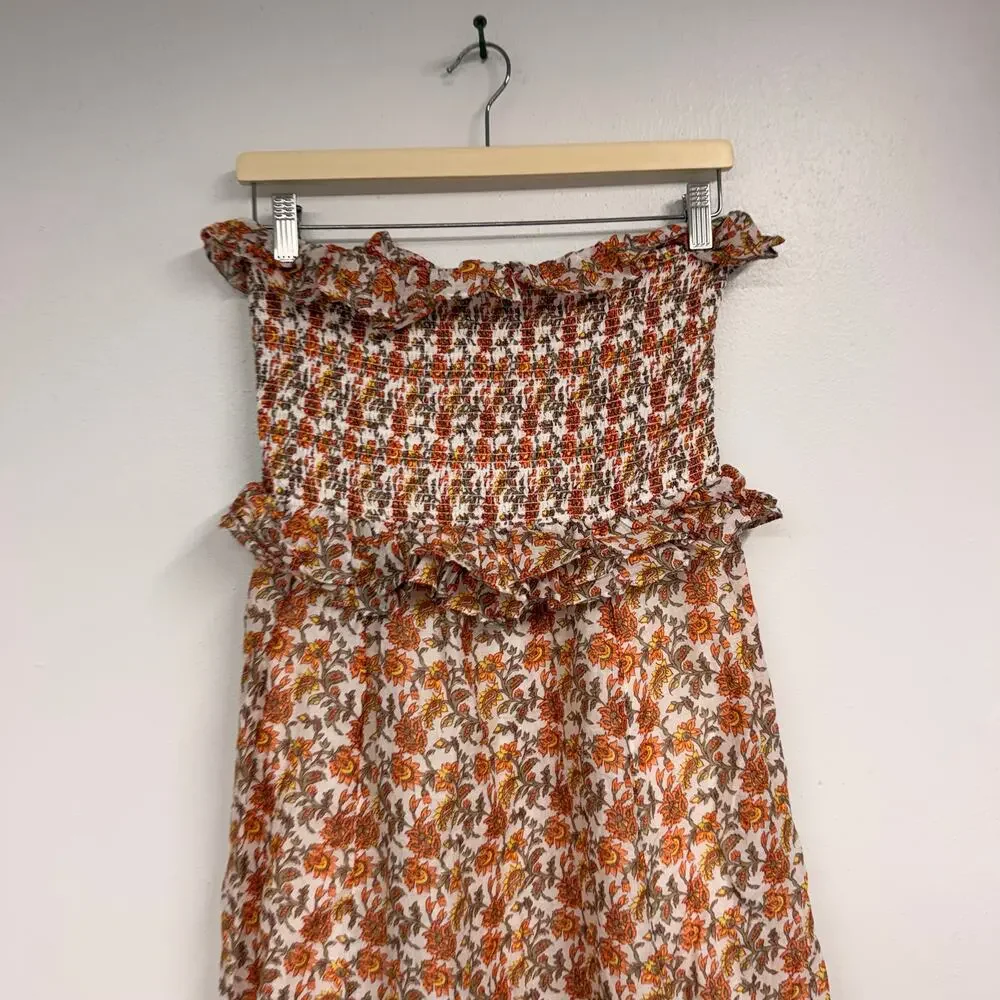 J. Crew Ravenna Dress in Sunset Rose Block-Print SZ L Euro Summer Wedding Guest